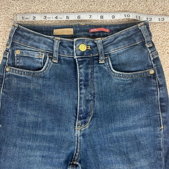 Anthropologie Pilco Jeans Womens Flare Size 25 Blue Dark Wash 90s Y2K Ladies - Picture 6 of 13